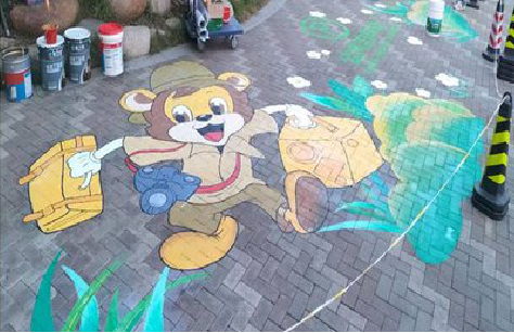 东兰夏季画地面彩绘会遇到的问题