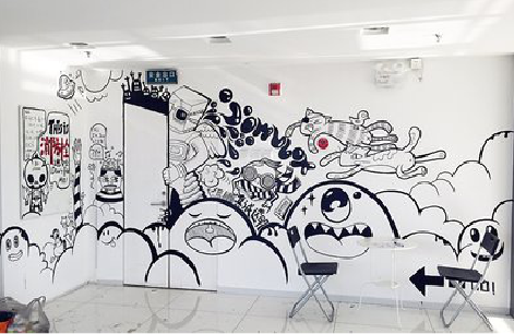 东兰手绘墙并非传统涂鸦。